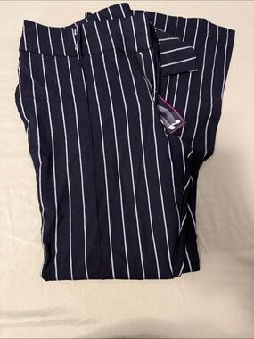 No Boundaries Navy Blue Pinstripe Trousers
